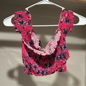 TOPSHOP criss cross crop top